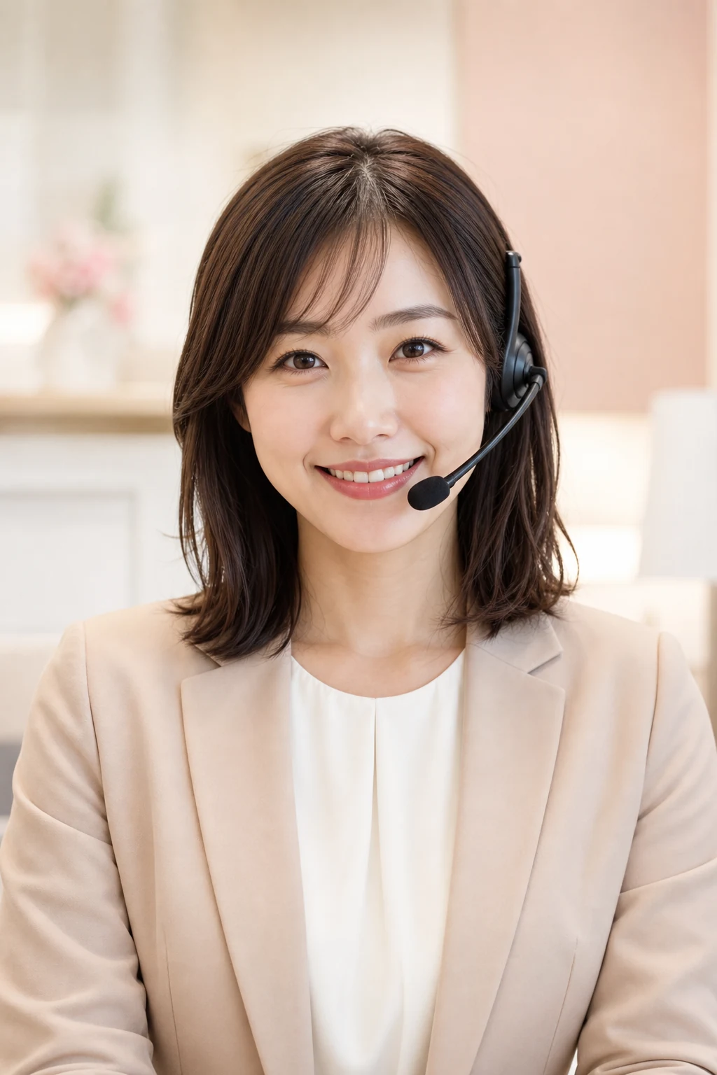 身バレ対策を案内する女性スタッフ